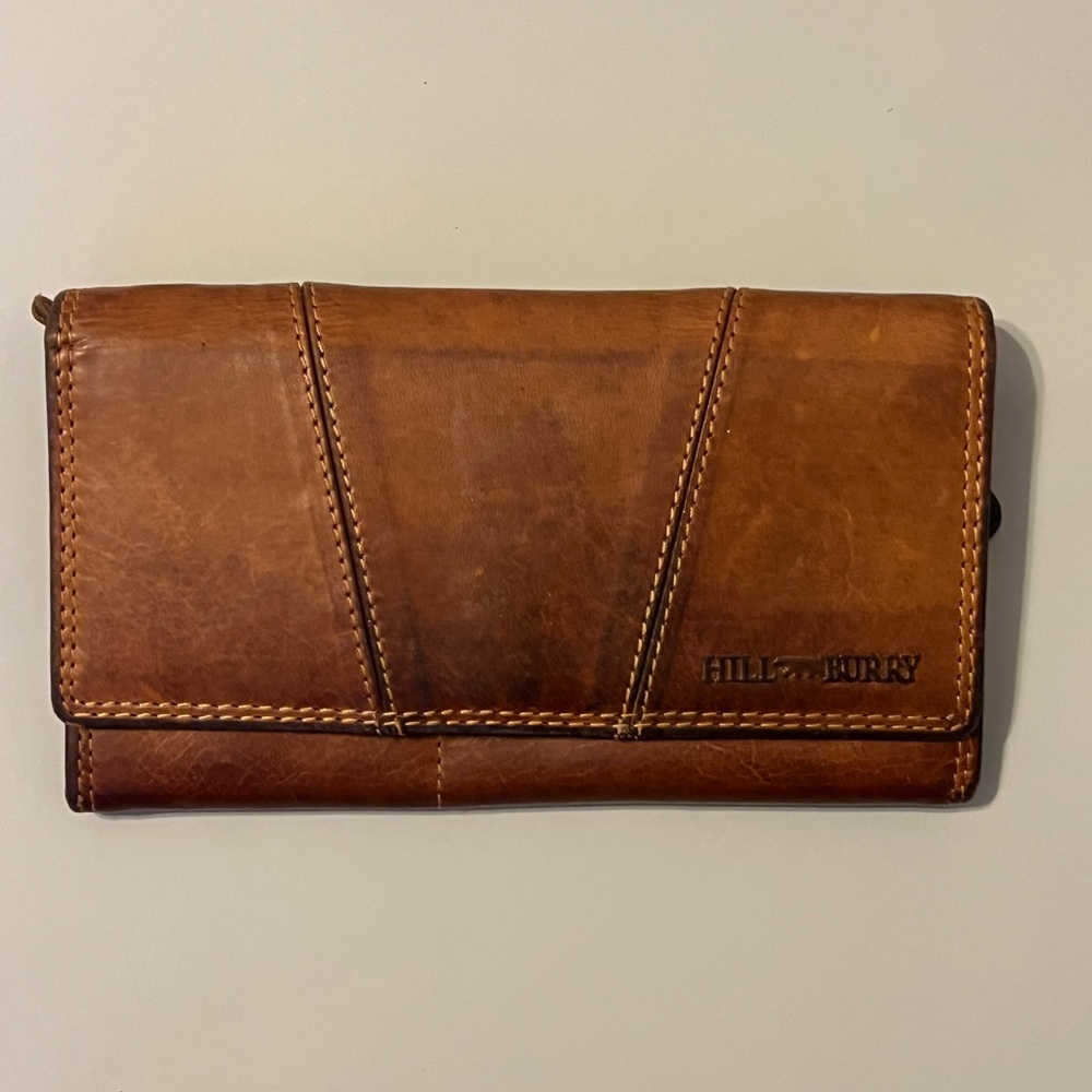 Hill Burry Brown Leather Clutch Wallet